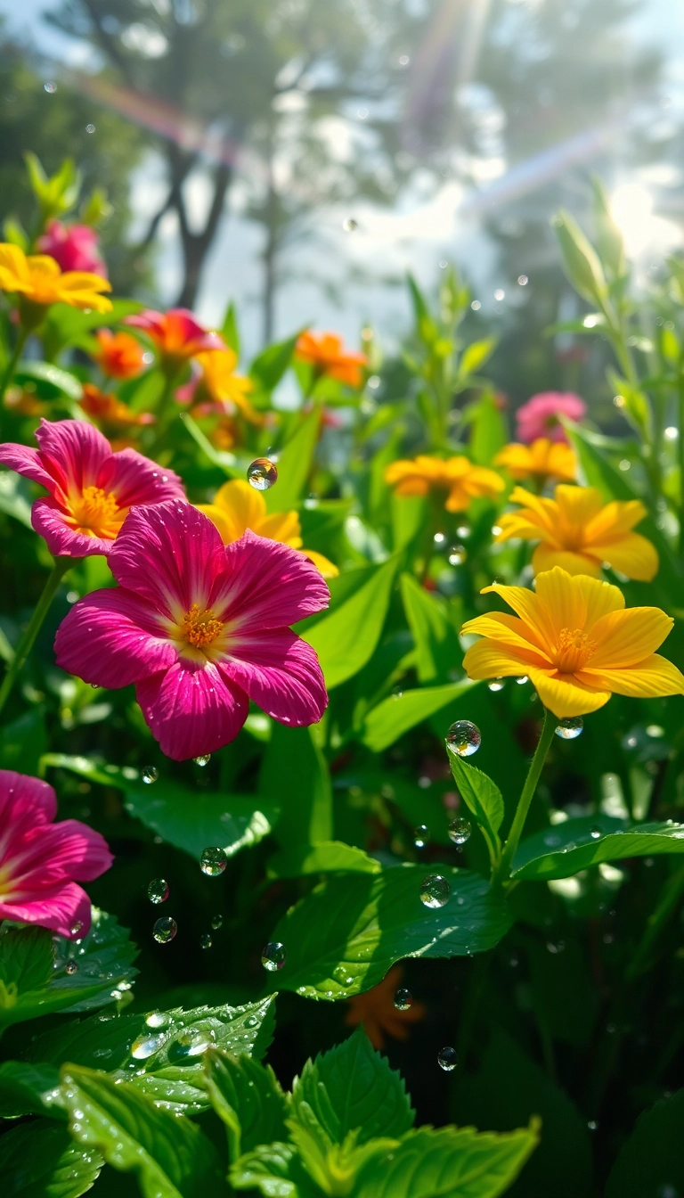 Best Spring Rain Garden Phone Sleek Background